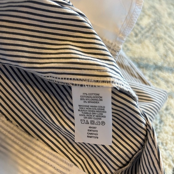 NWT Ann Taylor Factory Blue & White Pinstripe Cropped Trouser Women’s size 14 - Picture 6 of 9